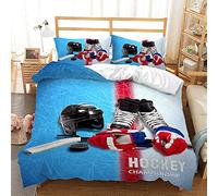 Treer Duvet Cover Set with Pillowcase, Bedding Sets 3D Ball Sports Printed Microfiber Soft Luxury Quilt Case Duvet Set for Single Double Super King Size Bed (135x200cm,Blue White)