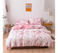 Treer Duvet Cover Sets 220 X 240cm/200 X 200cm Rock Pattern Novelty Interesting Pillowcases 3Pcs Polyester, Double Bedding Soft Comfortable, 2* matching pillowcases (Double,Marble-pink)