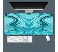 Treer Extra Large Mouse Mat, 3D Colorful Pattern Large Mouse Mat, Mouse Pad with Non-Slip Base, Gaming Mouse Pad with Sewn Edges, Mousepad Suitable for Office and Home (800x300mm,Light Green)