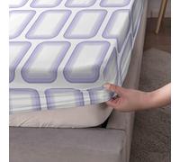 Treer Fitted Sheet with Elastic Edges Single Double Super King Bed, Soft Breathable Fitted Sheet with Extra Deep Pocket 12 inch (30 cm) Machine Washable for Room Decor (135 * 200cm,Purple Vision)