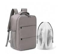 Treer for Ryanair Cabin Bags 40x30x20cm Underseat, Travel Backpack Cabin Size Men & Women Carry-ons Hand Luggage Bag Rucksack for Airplanes, Fits 14-Inch Laptop, with Separate Shoe Pouch (Gray)