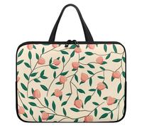 Treer Fruit Pattern Laptop Bag, 10-17Inch Tote Bag for Women Men, Waterproof Laptop Case with Zippered, Large Scratch and Dust Resistant Computer Sleeve for Business, School (Peach,15 inch)