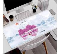 Treer Gaming Mouse Pad PC Office Ink Painting Keyboard Mat Extended Large Desk Mat Computer Mouse Mat, Mousepad Non-Slip Stitched Edge for Home Office Work (300 * 600 * 3mm,Style G)