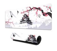 Treer Gaming Mouse Pad PC Office Ink Painting Keyboard Mat Extended Large Desk Mat Computer Mouse Mat, Mousepad Non-Slip Stitched Edge for Home Office Work (300 * 700 * 3mm,Style B)