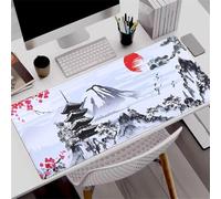 Treer Gaming Mouse Pad PC Office Ink Painting Keyboard Mat Extended Large Desk Mat Computer Mouse Mat, Mousepad Non-Slip Stitched Edge for Home Office Work (300 * 800 * 3mm,flowers D)