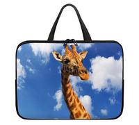 Treer Giraffe Print Laptop Bag, 10-17Inch Tote Bag for Women Men, Waterproof Laptop Case with Zippered, Large Scratch and Dust Resistant Computer Sleeve for Business, School (Blue,15 inch)