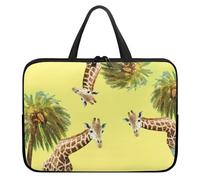 Treer Giraffe Print Laptop Bag, 10-17Inch Tote Bag for Women Men, Waterproof Laptop Case with Zippered, Large Scratch and Dust Resistant Computer Sleeve for Business, School (Yellow,10 inch)