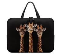 Treer Giraffe Print Laptop Bag, 10-17Inch Tote Bag for Women Men, Waterproof Laptop Case with Zippered, Large Scratch and Dust Resistant Computer Sleeve for Business, School (Black,12 inch)