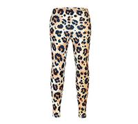 Treer Girls Leggings Polyester Floral Printed Kids Children Teen Trousers, Spring Summer Full Length Casual Pants Stretch Leggings for 2-8 Years (Classic Leopard,120cm)