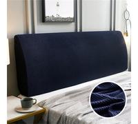 Treer Headboard Covers for Single Small Double King Size Bed, Universal Bed Headboard Cover Dustproof Head Board Covers All-inclusive Padded Headboard Cover for Bedroom Decor (Navy Blue,2.0M)