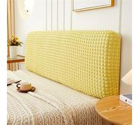 Treer Headboard Covers for Single Small Double King Size Bed, Universal Bed Headboard Cover Dustproof Head Board Covers All-inclusive Padded Headboard Cover for Bedroom Decor (Yellow,120cm)