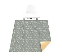 Treer High Chair Splash Floor Mat, Waterproof Washable Anti Slip Baby Playmat, Table Cloth and Picnic Mat 110x110cm, Baby Mess Mat for Painting/Playtime