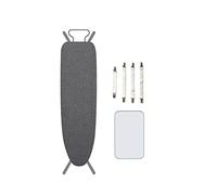 Treer Ironing Board Cover, Drawstring Tightening Scorch Resistant Padding Ironing Board Covers,Include Protective Scorch Mesh Cloth and 4 Fasteners (147x48cm,Dark gray)