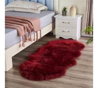 Treer Irregular Rugs Bedroom, Tie Dye Area Rugs for Living Room, Anti Slip Washable Extra Large Shaggy Thick Pile Rug Fluffy Modern Floor Carpets Mat Bedside Rugs (60x220cm,burgundy red)