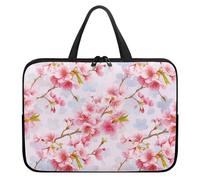 Treer Japanese Style Laptop Bag,10-17Inch Tote Bag for Women Men,Waterproof Laptop Case with Zippered,Scratch and Dust Resistant Computer Sleeve for Business,Office,School (Sakura,15 inch)