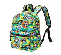 Treer Kids Backpack,3D Football Print School Bags,Toddler Backpack for 3-7 Years Old, Lightweight and Breathable Children's School Bags for Girls/Boy, (35 * 25 * 15cm) Blue
