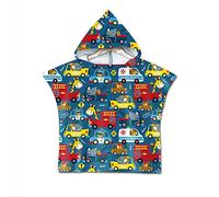 Treer Kids Hooded Towel Poncho, Children's Cartoon Car Printing Light Weight Microfiber Changing Robe hooded Boys Girls Hooded Towelling Poncho Surf Wetsuit Changing (animal)
