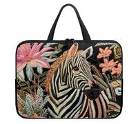 Treer Laptop Bag, Zebra Print 10-17Inch Tote Bag for Women Men, Waterproof Laptop Case with Zippered, Large Scratch and Dust Resistant Computer Sleeve for Business, Office, School (Multicolor,12 inch)