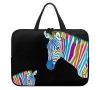 Treer Laptop Bag, Zebra Print 10-17Inch Tote Bag for Women Men, Waterproof Laptop Case with Zippered, Large Scratch and Dust Resistant Computer Sleeve for Business, Office, School (Black,15 inch)