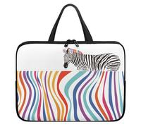 Treer Laptop Bag, Zebra Print 10-17Inch Tote Bag for Women Men, Waterproof Laptop Case with Zippered, Large Scratch and Dust Resistant Computer Sleeve for Business, Office, School (Colorful,17 inch)