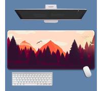 Treer Large Mouse Mat, Mouse Mat, Mouse Pad with Non-Slip Base, Gaming Mouse Pad with Sewn Edges, Mousepad Suitable for Office and Home (pine ridge,900 * 400 * 3mm)