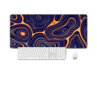 Treer Large Mouse Mat, Mouse Mat with Sewn Edges, Mouse Pad with Non-Slip Base, Gaming Mouse Pad Simple Fashion Style, Mousepad Suitable for Office and Home (800x300mm,Orange)