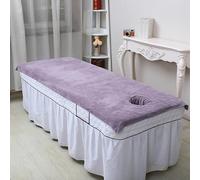 Treer Microfiber Massage Table Massage Bed Sheet Beauty Beauty Couch Cover with Face Hole Premium Spa Bed Towel Durable Washable for Treatment Salons Chiropractors (Gray Purple,80x180cm)