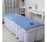 Treer Microfiber Massage Table Massage Bed Sheet Beauty Beauty Couch Cover with Face Hole Premium Spa Bed Towel Durable Washable for Treatment Salons Chiropractors (Gray-Blue,120x210cm)