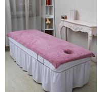 Treer Microfiber Massage Table Massage Bed Sheet Beauty Beauty Couch Cover with Face Hole Premium Spa Bed Towel Durable Washable for Treatment Salons Chiropractors (Light Red,120x210cm)