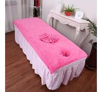 Treer Microfiber Massage Table Massage Bed Sheet Beauty Beauty Couch Cover with Face Hole Premium Spa Bed Towel Durable Washable for Treatment Salons Chiropractors (Pink,90x190cm)