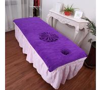 Treer Microfiber Massage Table Massage Bed Sheet Beauty Beauty Couch Cover with Face Hole Premium Spa Bed Towel Durable Washable for Treatment Salons Chiropractors (Dark Purple,90x190cm)