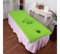 Treer Microfiber Massage Table Massage Bed Sheet Beauty Beauty Couch Cover with Face Hole Premium Spa Bed Towel Durable Washable for Treatment Salons Chiropractors (Green,120x210cm)