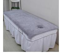 Treer Microfiber Massage Table Massage Bed Sheet Beauty Beauty Couch Cover with Face Hole Premium Spa Bed Towel Durable Washable for Treatment Salons Chiropractors (Light Gray,90x190cm)
