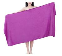 Treer Microfibre Massage Bed Cover Sheet, Solid Colour Thick Couch Towel for SPA, Beauty Salon and Therapists, Washable Treatment Table Blanket (Purple,100x200cm)