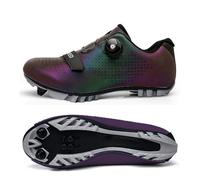Treer Mountain Bikes Shoes with Cleats Unisex Cycling Shoes Mens and Womens, Cycle Shoes Road Bikes Shoes for Men and Lady Spin Bike Shoes for Outdoor Indoor 5 UK Size Aurora Purple