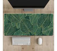Treer Mouse Mat, Large Mouse Mat with Sewn Edges, Mouse Pad with Non-Slip Base, Gaming Mouse Pad Simple Fashion Style, Mousepad Suitable for Office and Home (1000 * 500 * 3mm,banana leaf)
