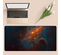 Treer Mouse Mat, Starry Sky Style Large Mouse Mat with Sewn Edges, Mouse Pad with Non-Slip Base, Gaming Mouse Pad, Mousepad Suitable for Office and Home (orange color,900x400mm)