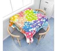 Treer Multicolor Leopard Print Square Table Cloth, Wipe Clean Tablecloth, Splash Proof Tablecloths, Washable Table Cloths for Kitchen Decoration Picnic Birthday Wedding (multicolor,120x120cm)