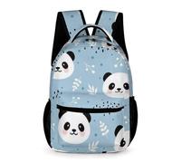 Treer Nylon Kids Backpack 3D Panda Boys Backpack, Large Waterproof Girls Backpacks, 3-14 Years Children's Backpacks Personalised Rucksack for School Travel Holiday (Light Blue,43x32x15cm)