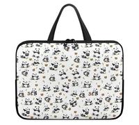 Treer Panda Print Laptop Bag, 10-17Inch Tote Bag for Women Men, Waterproof Laptop Case with Zippered, Large Scratch and Dust Resistant Computer Sleeve for Business, Office, School (White 3,17 inch)