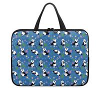 Treer Panda Print Laptop Bag, 10-17Inch Tote Bag for Women Men, Waterproof Laptop Case with Zippered, Large Scratch and Dust Resistant Computer Sleeve for Business, Office, School (Blue 2,10 inch)