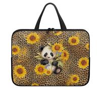 Treer Panda Print Laptop Bag, 10-17Inch Tote Bag for Women Men, Waterproof Laptop Case with Zippered, Large Scratch and Dust Resistant Computer Sleeve for Business, Office, School (Brown,13 inch)