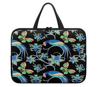 Treer Peacock Feather Print Laptop Bag,10-17Inch Tote Bag for Women Men,Waterproof Laptop Case with Zippered,Scratch Dust Resistant Computer Sleeve for Business,Office,School (Butterfly,10 inch)