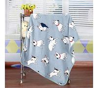 Treer Print Bed Throw Blankets Cartoon, Baby Kids Quilts Fleece Throw Sofa Bed Blankets Super Soft Fluffy Warm Flannel Bedspread 100x75 cm (100x75 cm,Blue bull terrier)