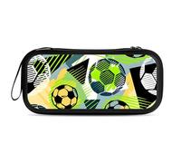 Treer Protective Carrying Case for Nintendo Switch 2, Reversible 3D Football Printed Travel Carry Case Hard Shell Protective Pouch with Carry Handle and 10 Game Cards Storage (Green)