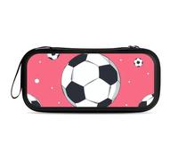 Treer Protective Carrying Case for Nintendo Switch 2, Reversible 3D Football Theme Travel Carry Case Hard Shell Protective Pouch with Carry Handle and 10 Game Cards Storage (Pink)