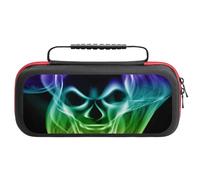Treer Protective Carrying Case for Nintendo Switch, 3D Flame Printed Travel Carry Case Hard Shell Protective Pouch with Carry Handle and 20 Game Cards Storage (Skull flame)