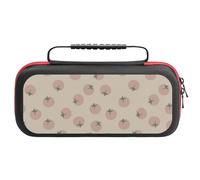 Treer Protective Carrying Case for Nintendo Switch, Cute Fruit Prints Travel Carry Case Hard Shell Protective Pouch with Carry Handle and 20 Game Cards Storage (Pink Tomato)