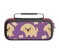 Treer Protective Carrying Case for Nintendo Switch, Dachshund Print Travel Carry Case Hard Shell Protective Pouch with Carry Handle and 20 Game Cards Storage (Yellow Dog)