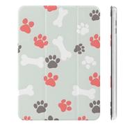 Treer Protective Carrying Case for Nintendo Switch, Dog Paw Printed Travel Carry Case Hard Shell Protective Pouch with Carry Handle and 20 Game Cards Storage (Gray-Green)